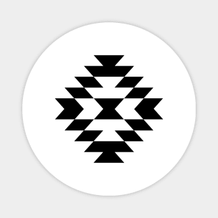 Aztec Stylized Symbol Black and White Magnet